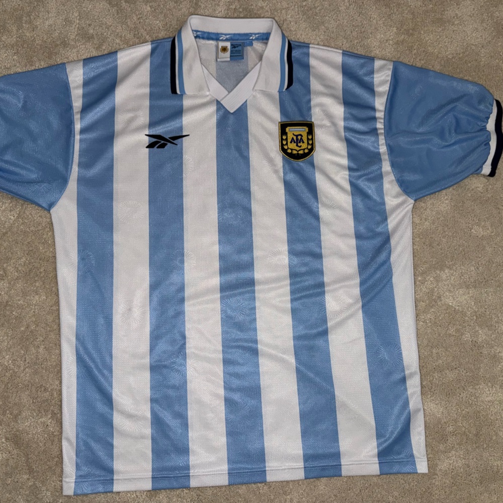Vintage ARGENTINA 1999 2000 HOME FOOTBALL SHIRT SOCCER JERSEY REEBOK size XL